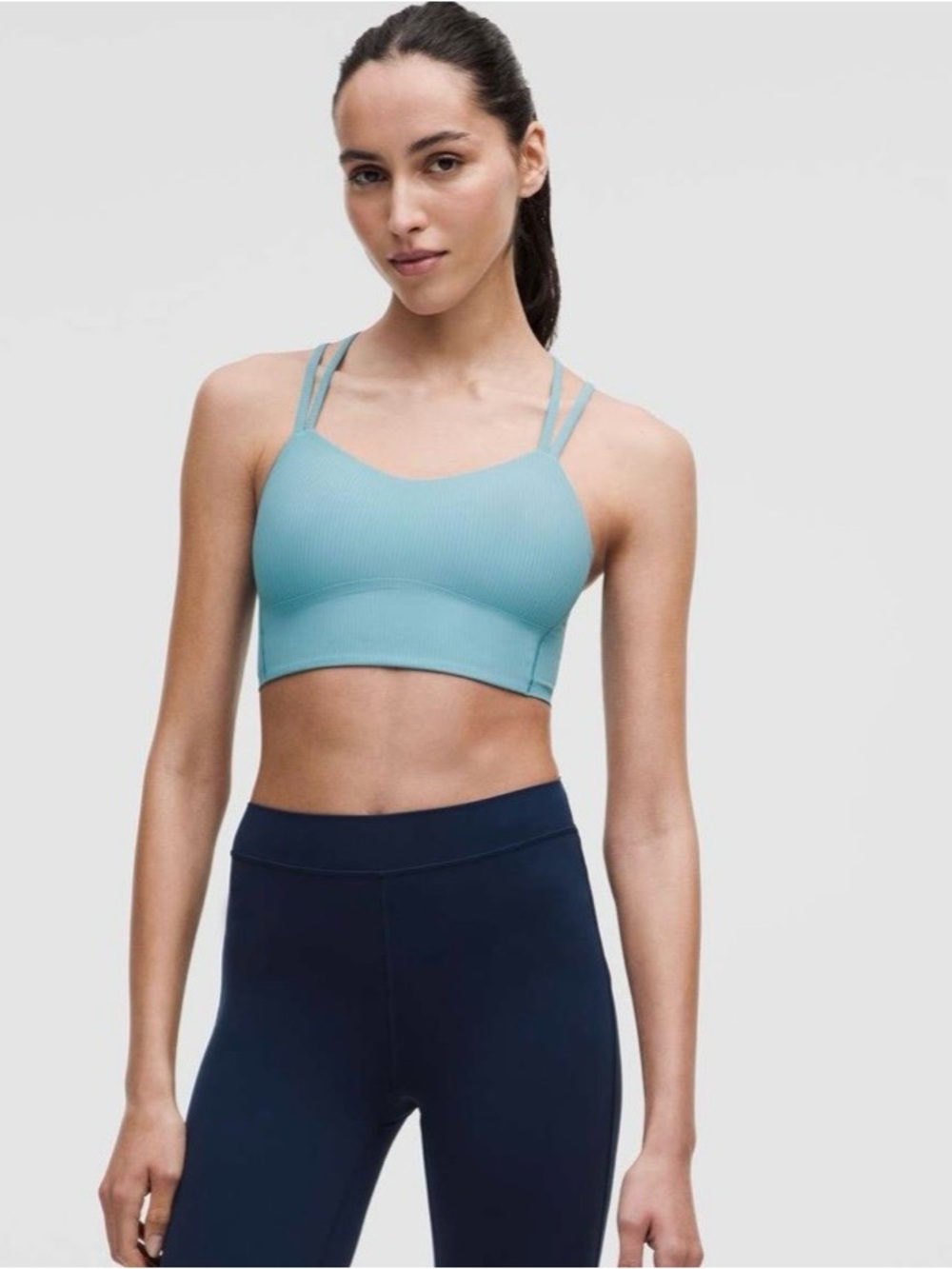 Lululemon Like a Cloud Ribbed Longline Bra *Light Support, B/C Cup Washed Blue